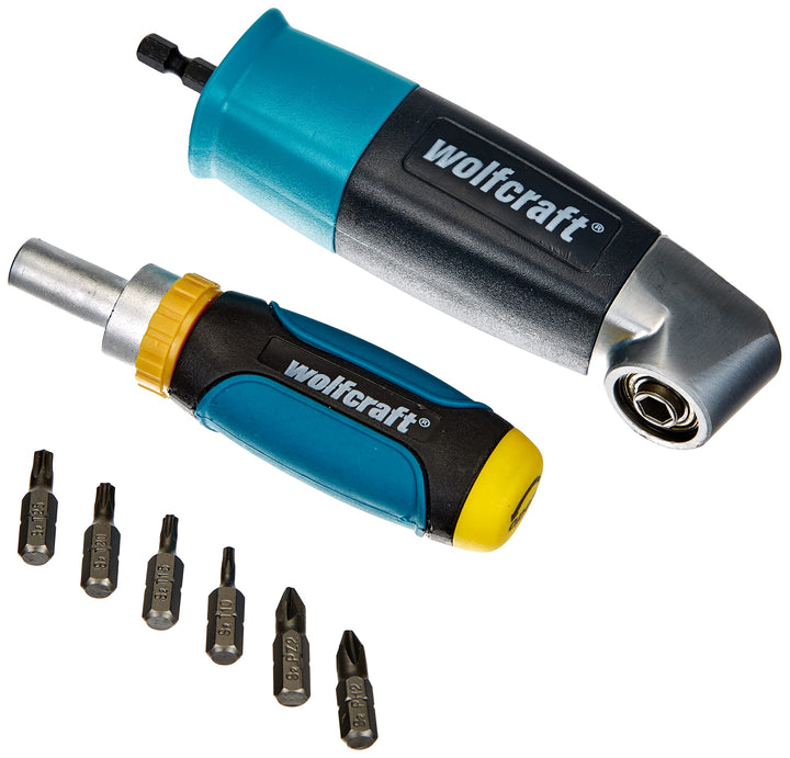 wolfcraft Schubladen-Schrauber-Set, 8-tlg. I 1001000 I Set zum Bohren und Schrauben an schwer zugäng