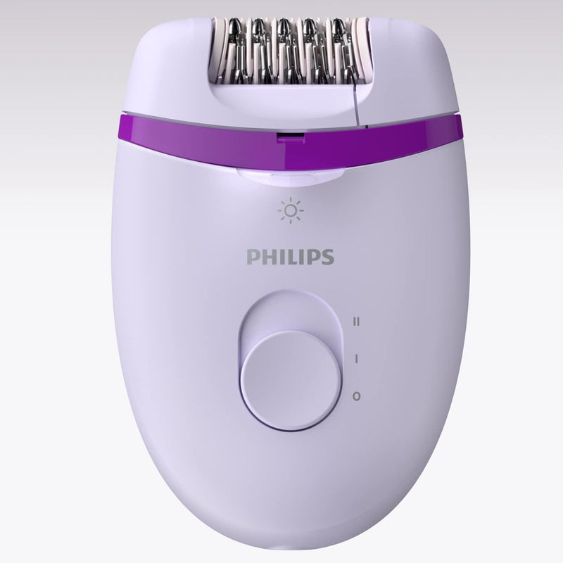 Philips Satinelle Essential Kompakter Epilierer mit Kabel und vier Zubehörteilen (Modell BRE275/30),