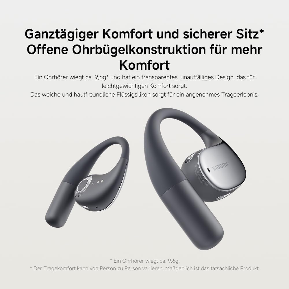 Xiaomi OpenWear Stereo - Leichter Bluetooth Open Ear Kopfhörer für den ganzen Tag mit 7.5 + 38.5 Stu