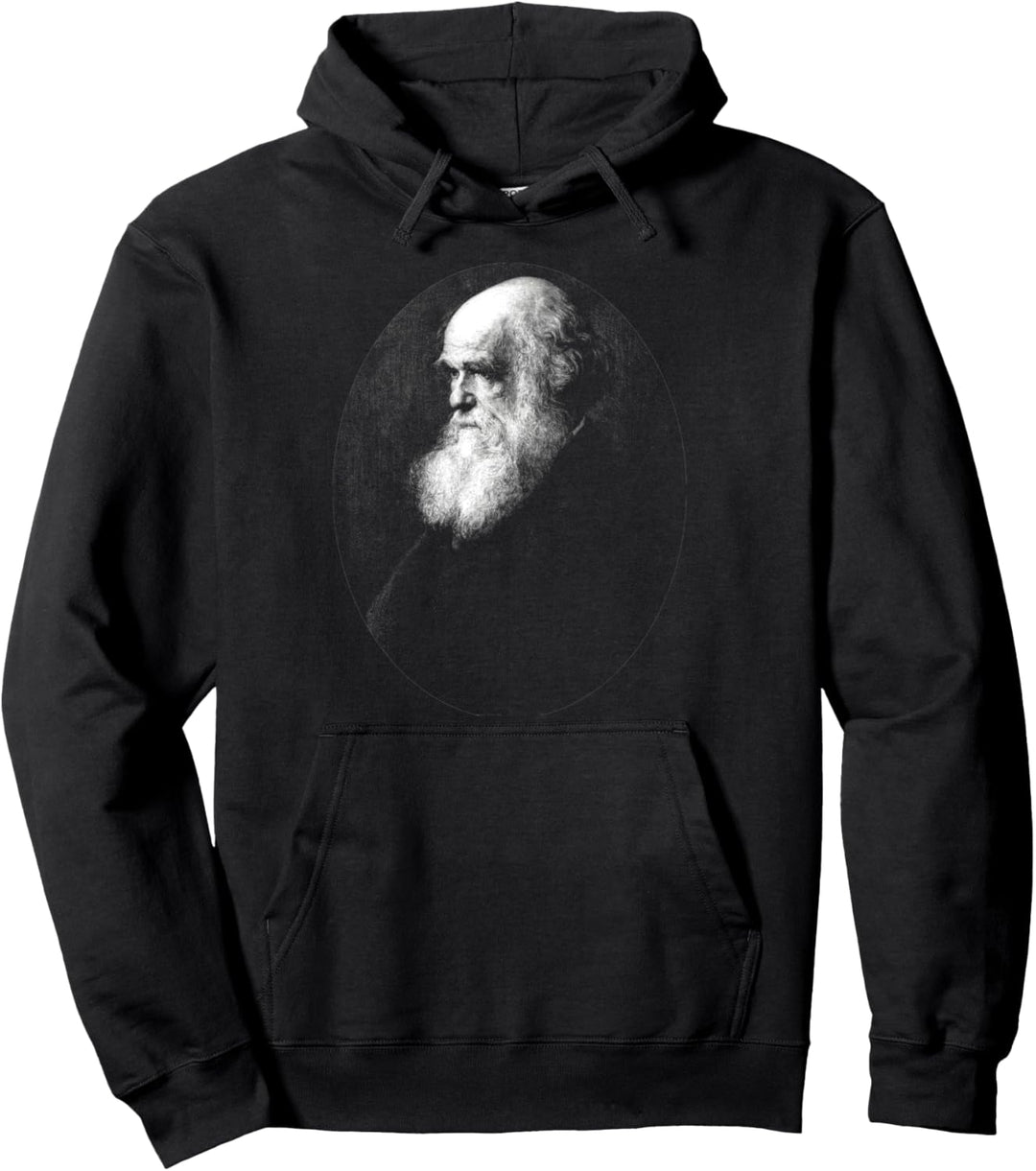 Charles Darwin Portrait Evolution Atheist Pullover Hoodie