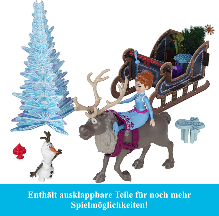 Mattel Disney Die Eiskönigin Kleine Anna- und Elsa-Puppen Adventskalender mit 2 Freundefiguren, form