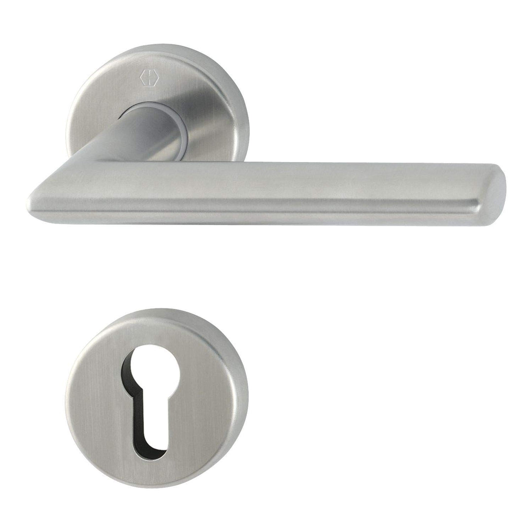 HOPPE 3530007 FH-Drückergarnitur Stockholm-auf Rosette, PZ, 40-45, SST, Edelstahl matt Edelstahl mat