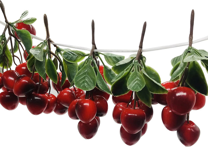 NA Woohome 50 Stück Künstliche Fruch Künstliche Erdbeere Künstliche Kirsche Deko Obst Lebensecht für