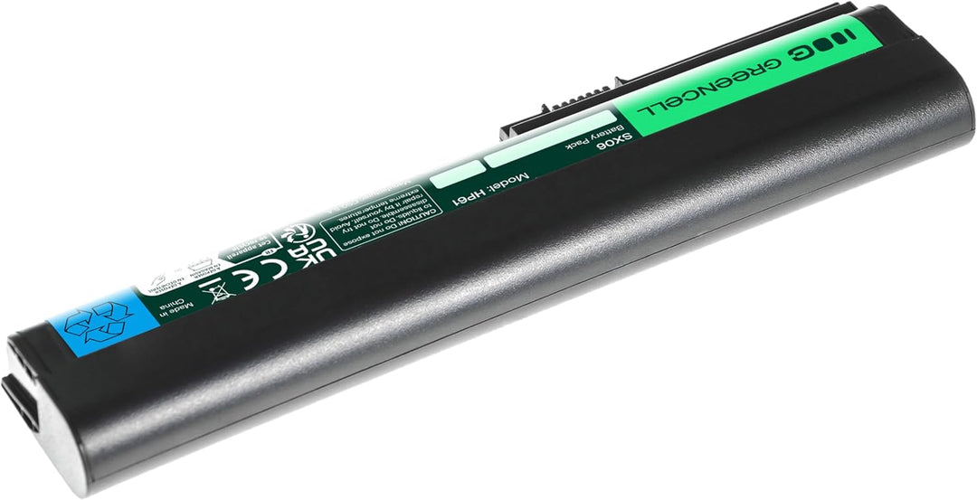 Green Cell SX06 SX06XL SX09 Laptop Akku für HP EliteBook 2560p 2570p (6 Zellen 4400mAh 10.8V Schwarz