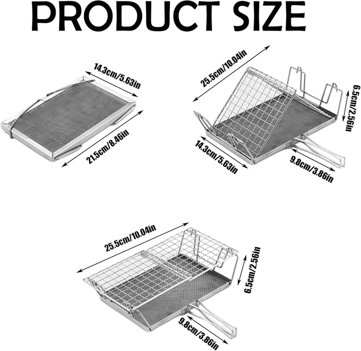 Edelstahl Camping Toaster, Faltbares Grillkorb für Brot, Hitzebeständig,Toast Racks Faltbarem, Mehrz