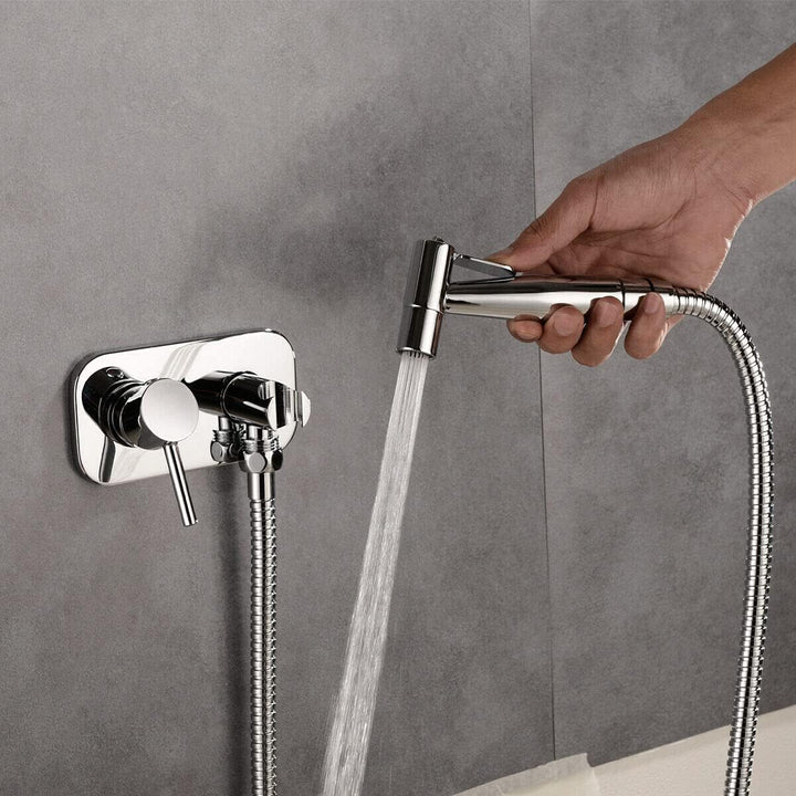 trustmi Messing verdeckter Hot und kalten Bidet Spritze Wasserhahn Kit, chrom