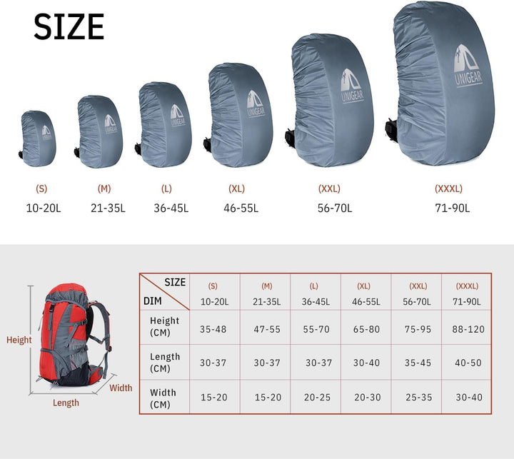 Unigear Regenschutz für Rucksäcke Schulranzen mit Reflektor, wasserdichte Regenhülle Rucksack Cover