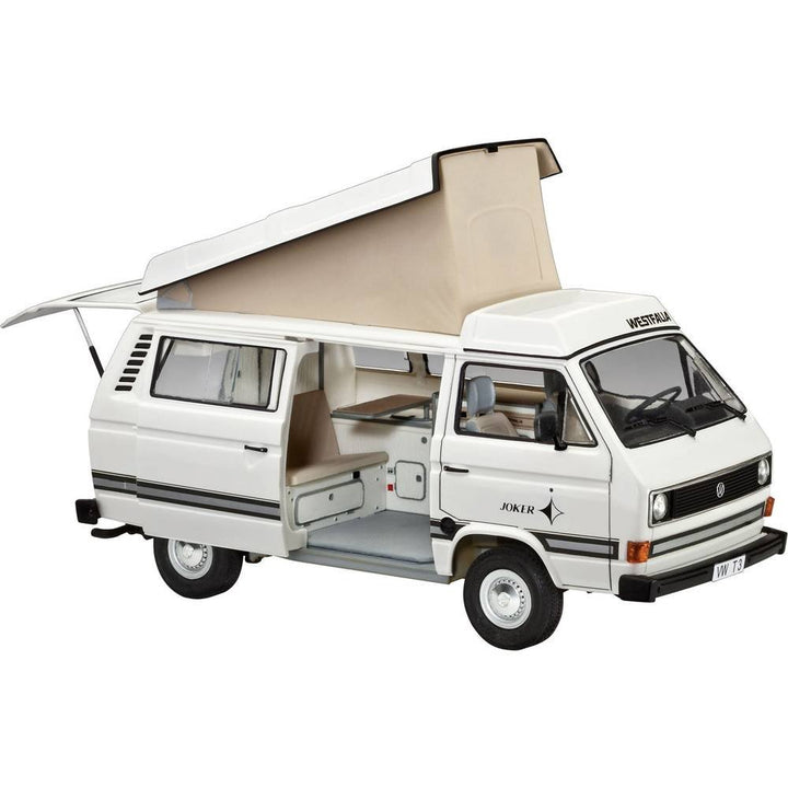 Revell RV07344 Modellbausatz Auto 1:25 - Volkswagen VW T3 Bulli Camper im Massstab 1:25, Level 3, or