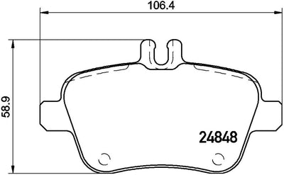 HELLA PAGID 8DB 355 019-641 Bremsbelagsatz - T2110 - Dicke/Stärke: 18.4mm - Bremssystem: TRW - für V