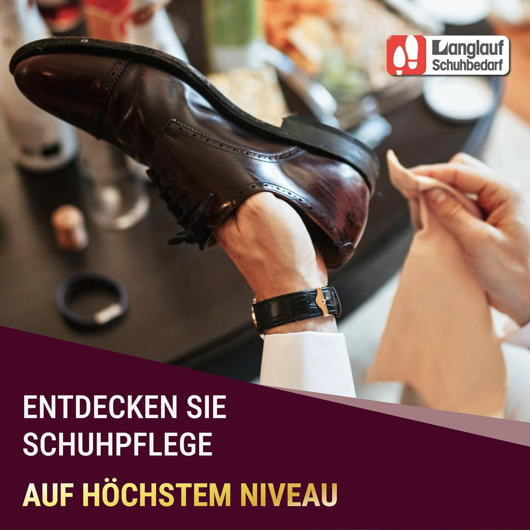 Rosshaar Schuhputzset für Leder 13tlg - Schuhputzkasten Venezia - Rosshaar Tiegelbürste und extra we
