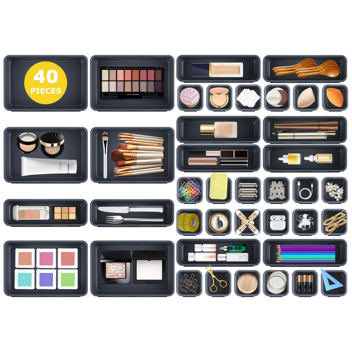 40 Stücke Schubladen Organizer Büro Ordnungssystem, AufbewahrungsBox, Schubladen Organizer Küche, 3