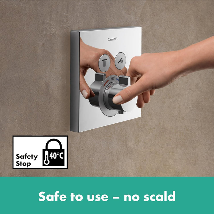 hansgrohe ShowerSelect - Thermostat Unterputz, Armatur mit Sicherheitssperre (SafetyStop) bei 40° C,