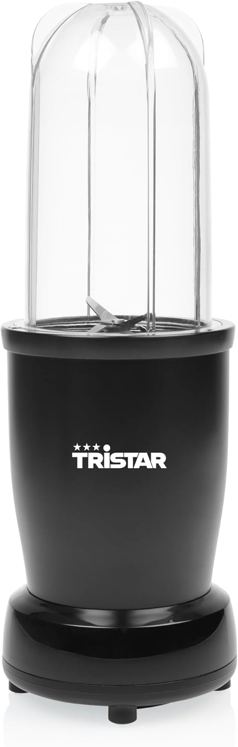 Tristar Smoothie Maker, 350 W Motor, 0,5 L Trinkflasche, 3 Becher mit Deckeln, Spülmaschinengeeignet
