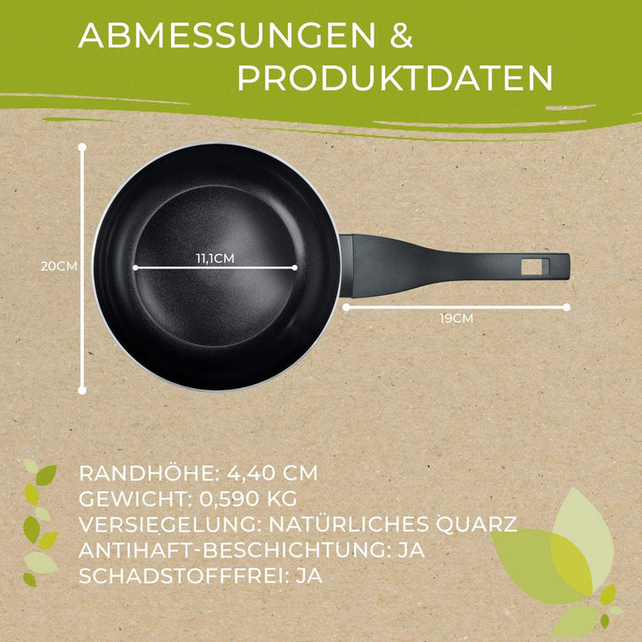 Berndes Pfanne 20 cm, b.green Alu Recycled Induction, Bratpfanne hergestellt zu 100% aus recycelten
