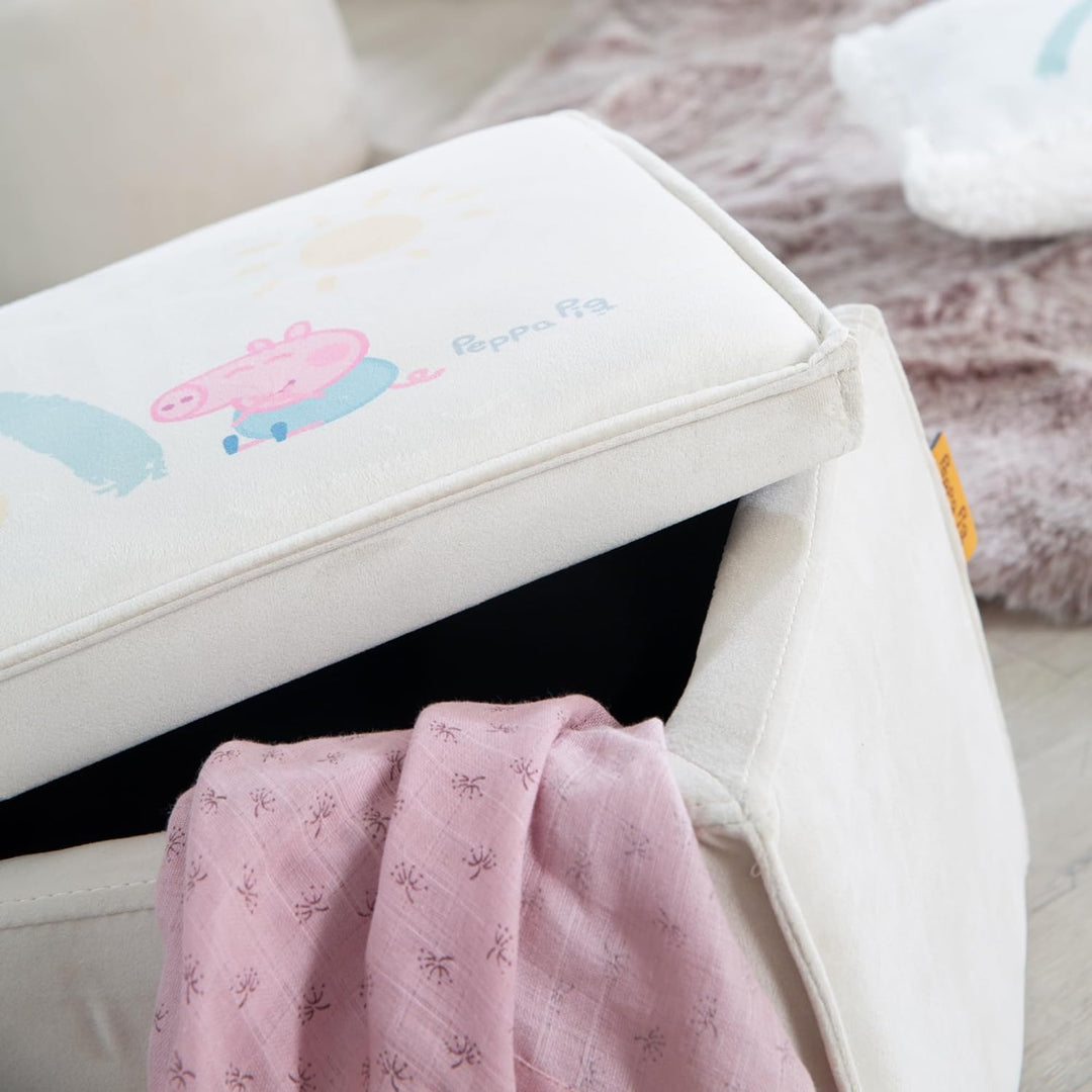 roba Kinderbank im Peppa Pig Design - Sitzhocker mit Stauraum für Jungen &amp; Mädchen ab 18 Monaten - B