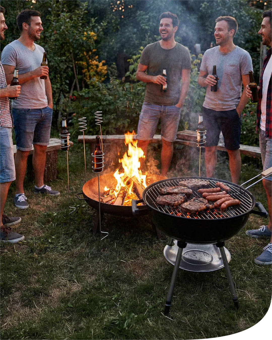 bellissa 5er Set Bierflaschen-Halter – innovativer Getränkehalter Ständer - Halterung für die Bier-F