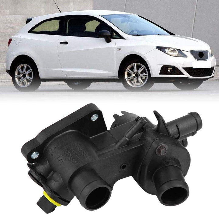 KIMISS Kühlwasser Auslass Thermostat für Automotor Kühlmittel Thermostat + Gehäuse für 1.0 1.4 1.6 0