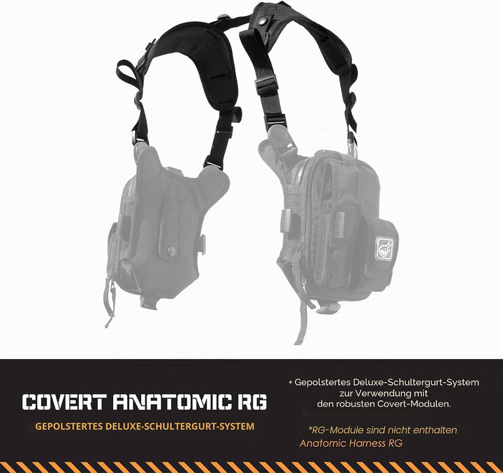 CivilianLab Covert Rg Anatomisches Schultergurtzeug Schwarz