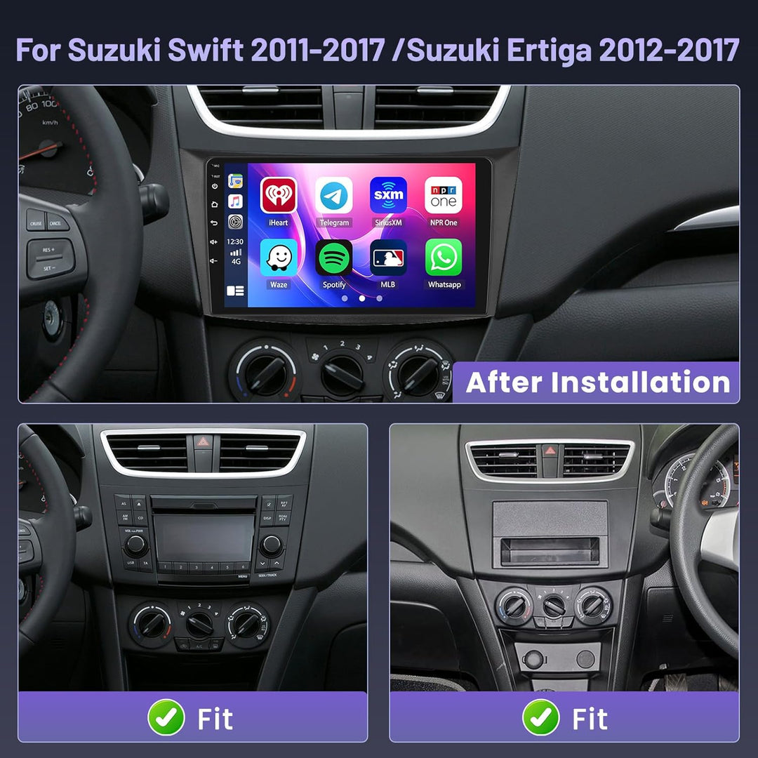Hikity 4+64G Android 15 Autoradio für Suzuki Swift 2011-2017 /Suzuki Ertiga 2012-2017 Wireless Carpl