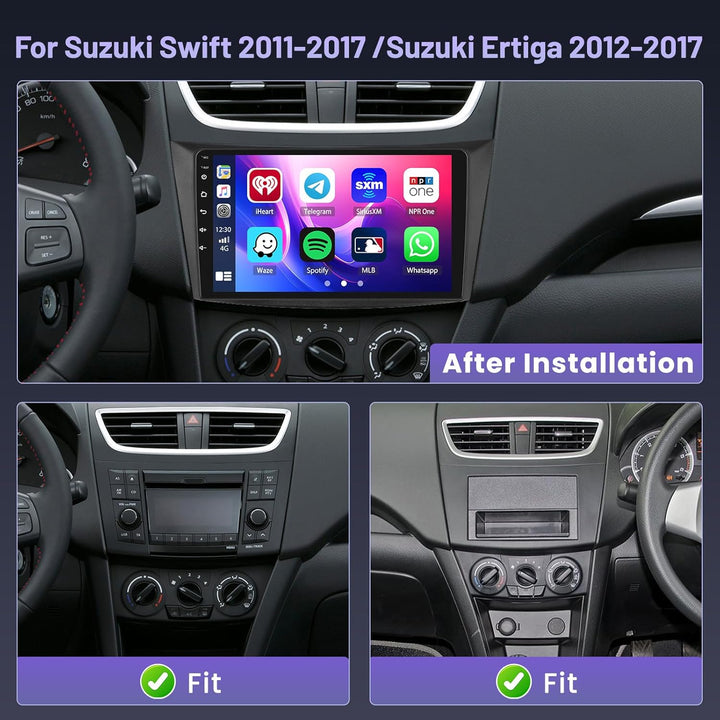 Hikity 4+64G Android 15 Autoradio für Suzuki Swift 2011-2017 /Suzuki Ertiga 2012-2017 Wireless Carpl