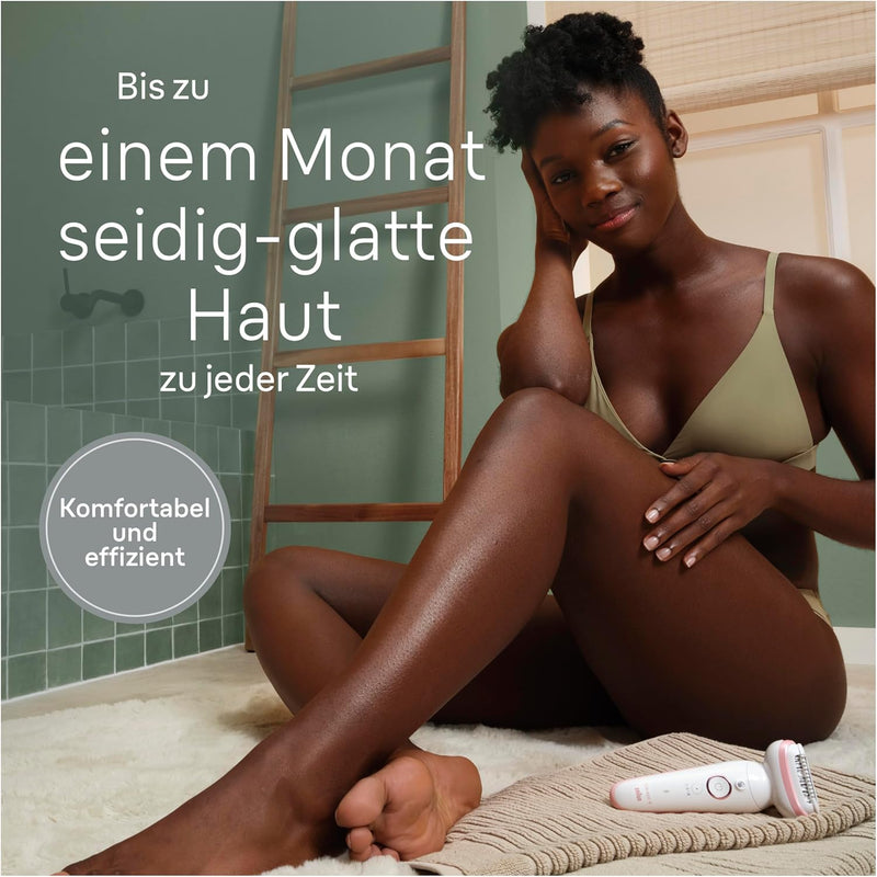 Braun Silk-épil 9, Epilierer mit schwenkbarem Kopf für eine einfache Haarentfernung, Wet&Dry, langan