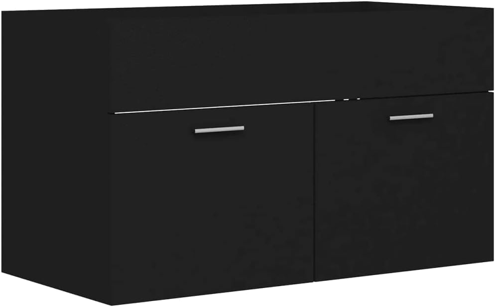 Waschbeckenunterschrank mit Einbaubecken Schwarz Waschbecken Mit Unterschrank BadezimmermöBel Waschb