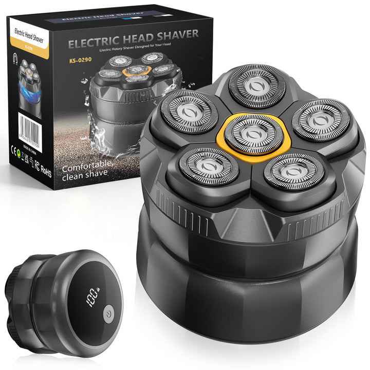 Glatzen Rasierer Herren, 120 Min Akku & 6D Schwimmkopf, elektrischer Kopfrasierer mit LED Display, U
