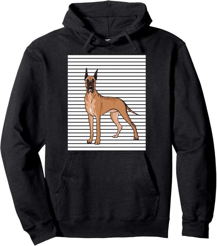 Deutsche Dogge Illustration in Leinen für Doggenbesitzer Pullover Hoodie