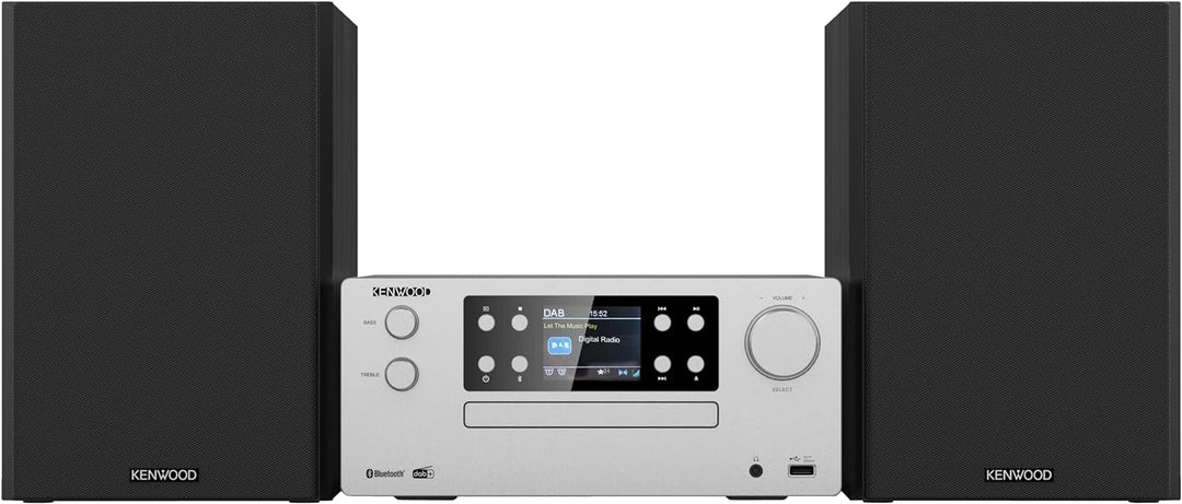 KENWOOD M-925DAB-S - Micro HiFi-System mit DAB+, CD, USB, Bluetooth, 2 x 50 Watt RMS und TFT-Display
