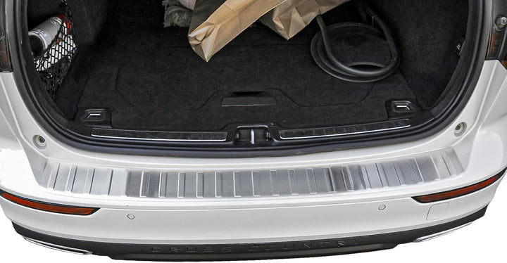 RECAMBO Ladekantenschutz Edelstahl matt gebürstet mit Textur - kompatibel für Volvo V60 2 - BJ ab 20