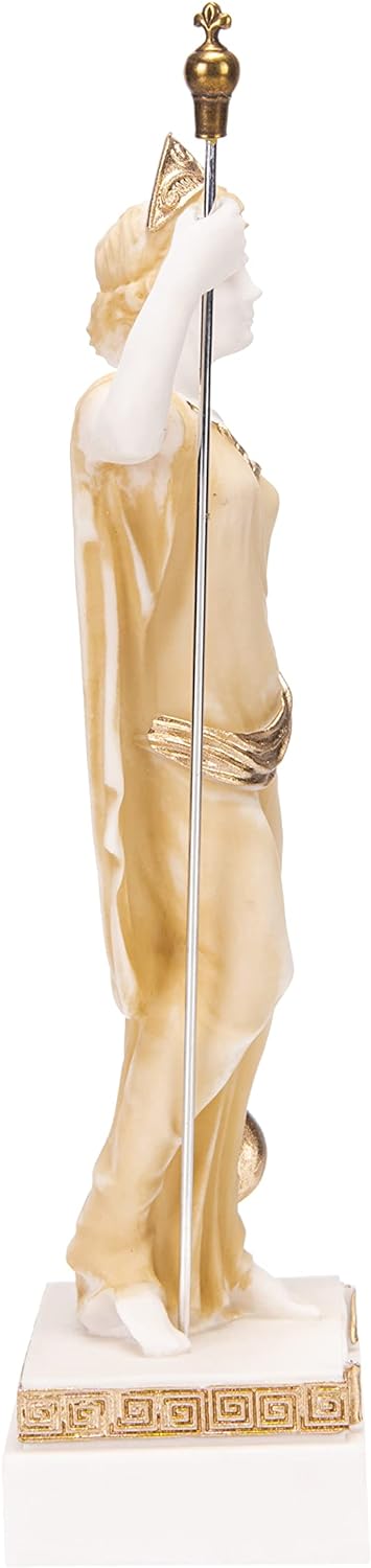 BEAUTIFUL GREEK STATUES Hera Göttin der Ehe, Frauen, Geburt und Familie, Alabaster, Goldton, 25,4 cm