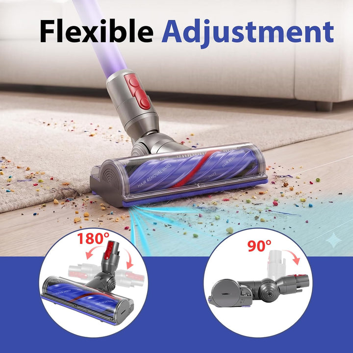Anti Verheddern Bürste Kompatibel mit Dyson V7/ V8/ V10/ V11/ V15, Upgrade Direktantrieb Turbobürste