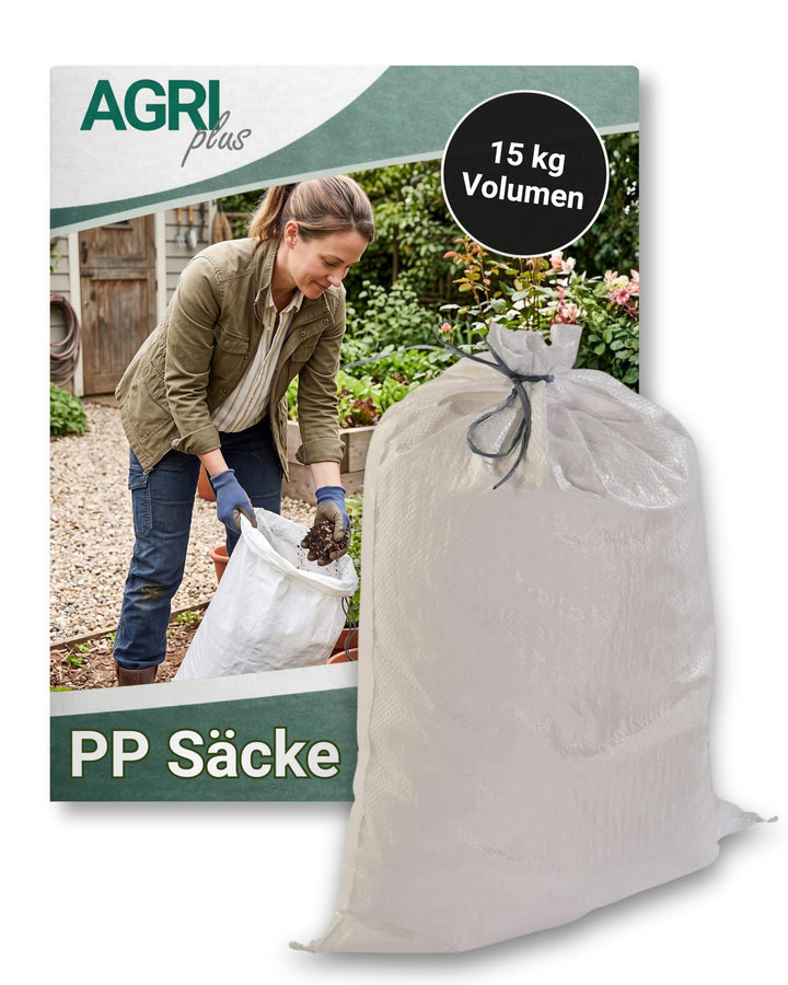 AGRIplus Gewebesäcke 100 Stück I 400 x 600 mm I Bändchengewebesäcke aus Polypropylen I Säcke mit sta
