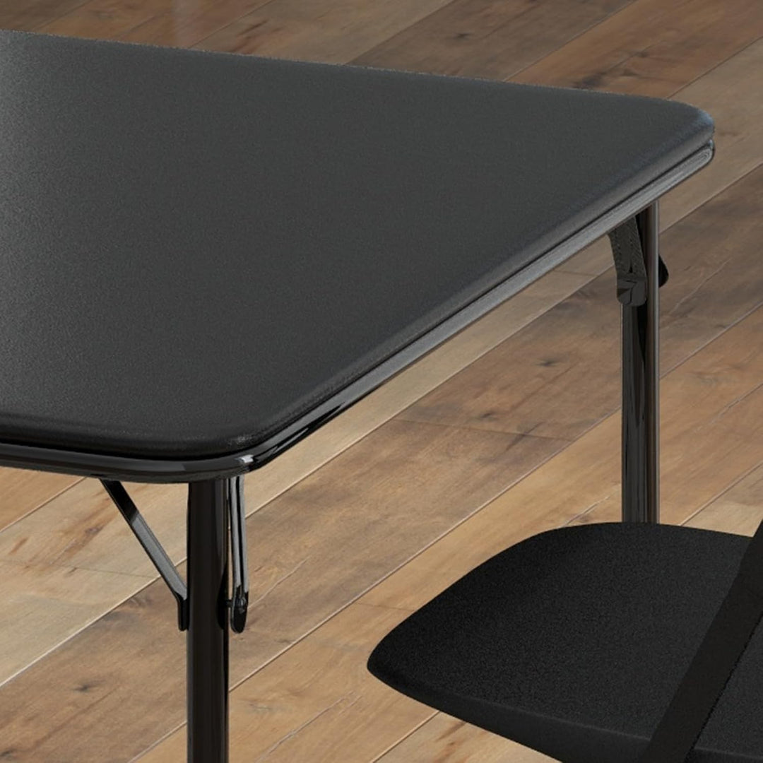 Klapptisch Quadratisch 85.5 x 85.5 cm – Tragbarer Spieltisch & Kartentisch mit PU-Leder Oberfläche,