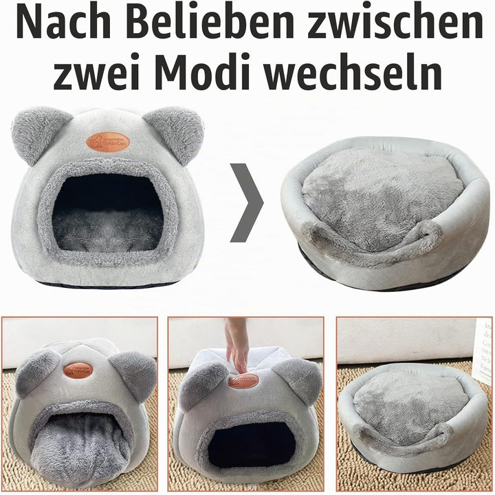 Katzenhöhle Katzenbett Waschbares Katzenhaus Haustierbett Weiches Komfort Zelt Katzenstreu Bett Warm