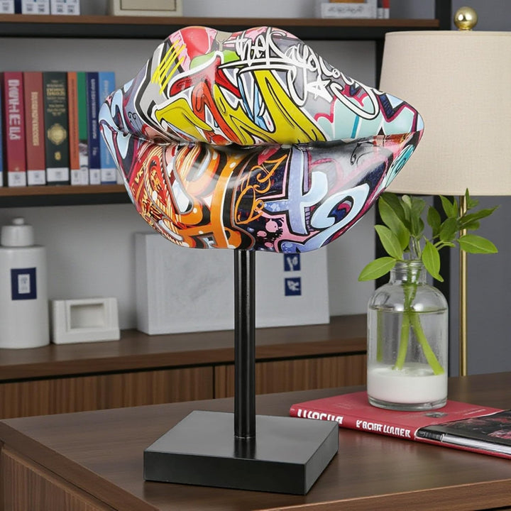 Casablanca Deko Skulptur Skulptur Kussmund im Street Art Design - aus Kunstharz - Accessoire Dekorat