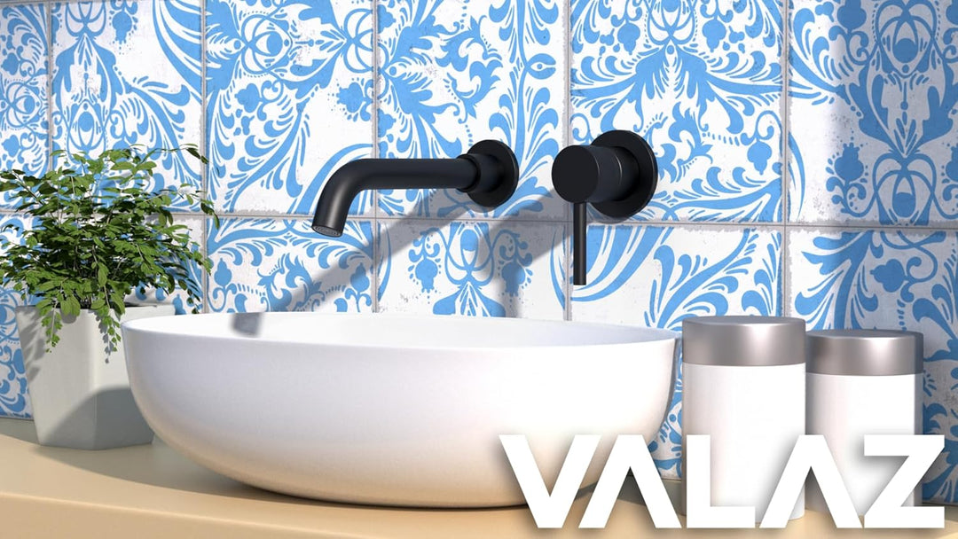 VALAZ Wasserhahn Bad Unterputz Schwarz Matt | Einhebelmischer Waschbecken, Warm und Kaltwassermische