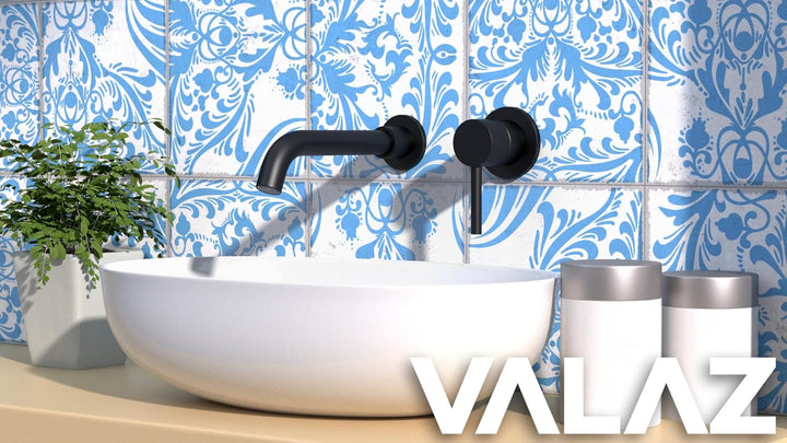 VALAZ Wasserhahn Bad Unterputz Schwarz Matt | Einhebelmischer Waschbecken, Warm und Kaltwassermische