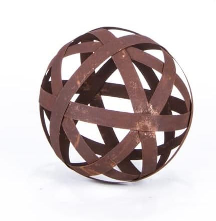ecosoul Kugel Rostkugel Dekokugel verrostet Bänder Gartenkugel Metall Rost Deko Edelrost Verschieden