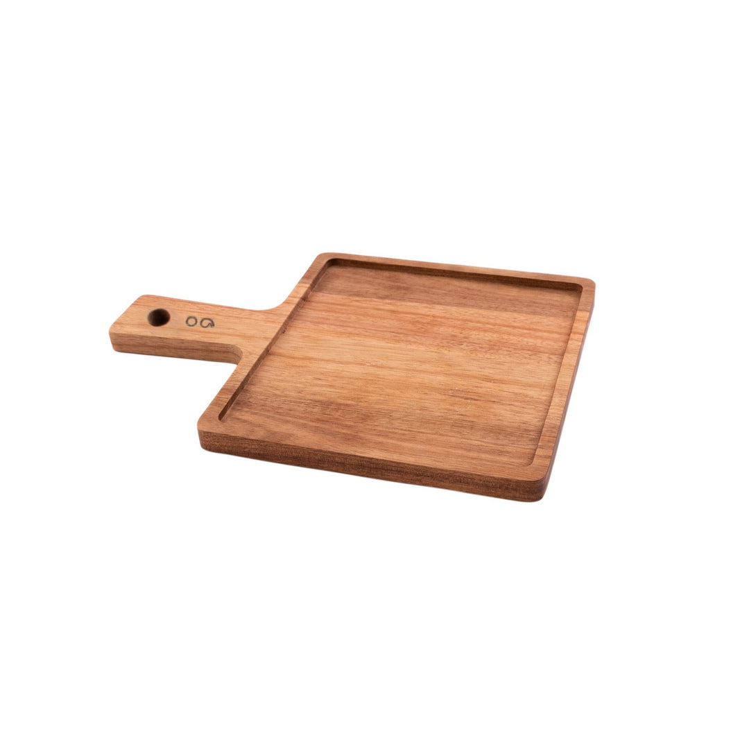 Point-Virgule Hamburgerbrett aus Akazienholz mit Griff 30x25cm