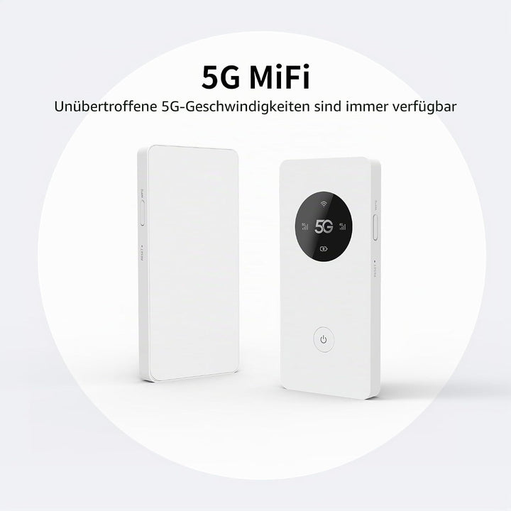 Calonny Tragbarer mobiler WLAN-Hotspot,5G-LTE-SIM-Router,2 Gbit/s,5000 mAh wiederaufladbarer Akku,ka