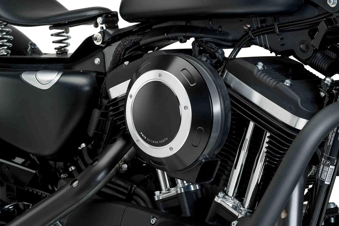 Puig Filterabdeckung 9993N für Harley Davidson Sportster 883 Iron 16'-18', Schwarz