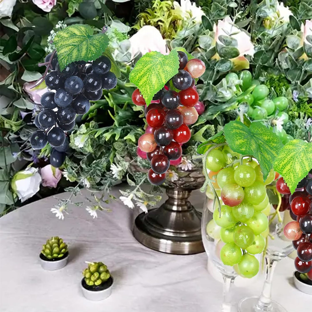 10 PCS Künstliche Weintrauben Deko - Kunststoff Trauben für Gartendekoration, Obststützen, Dekorativ