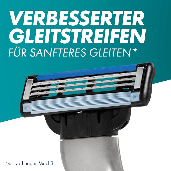 Gillette Mach3 Nassrasierer Herren, Rasierer + 8 Rasierklingen mit 3-fach Klinge, Geschenk für Männe