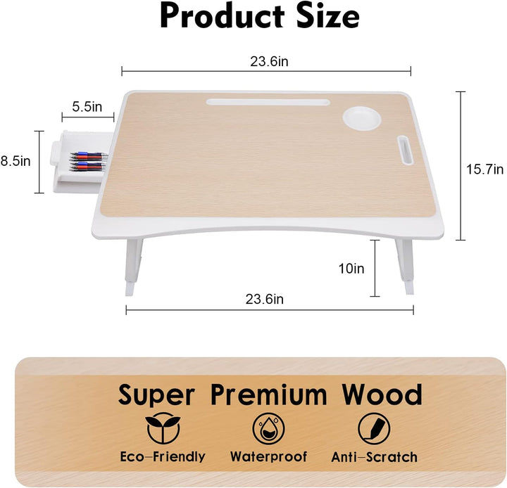 Amaredom Laptop-Bett-Schreibtisch-Tablett, Betttisch, faltbarer, tragbarer Schossschreibtisch, Noteb