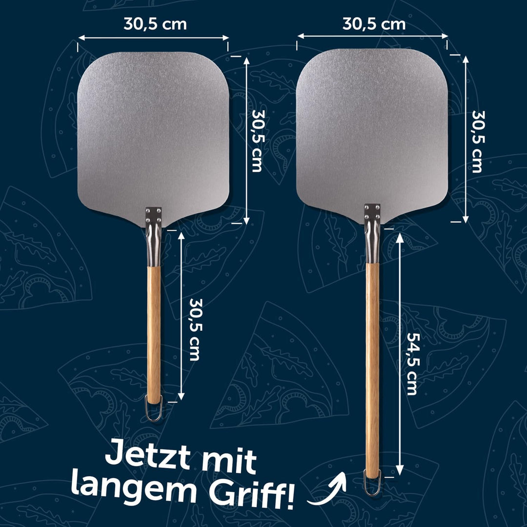 Blumtal Pizzaschieber mit grosser Fläche und abnehmbaren Griff - 30,5cm x 30,5cm Pizzaschaufel Alumi