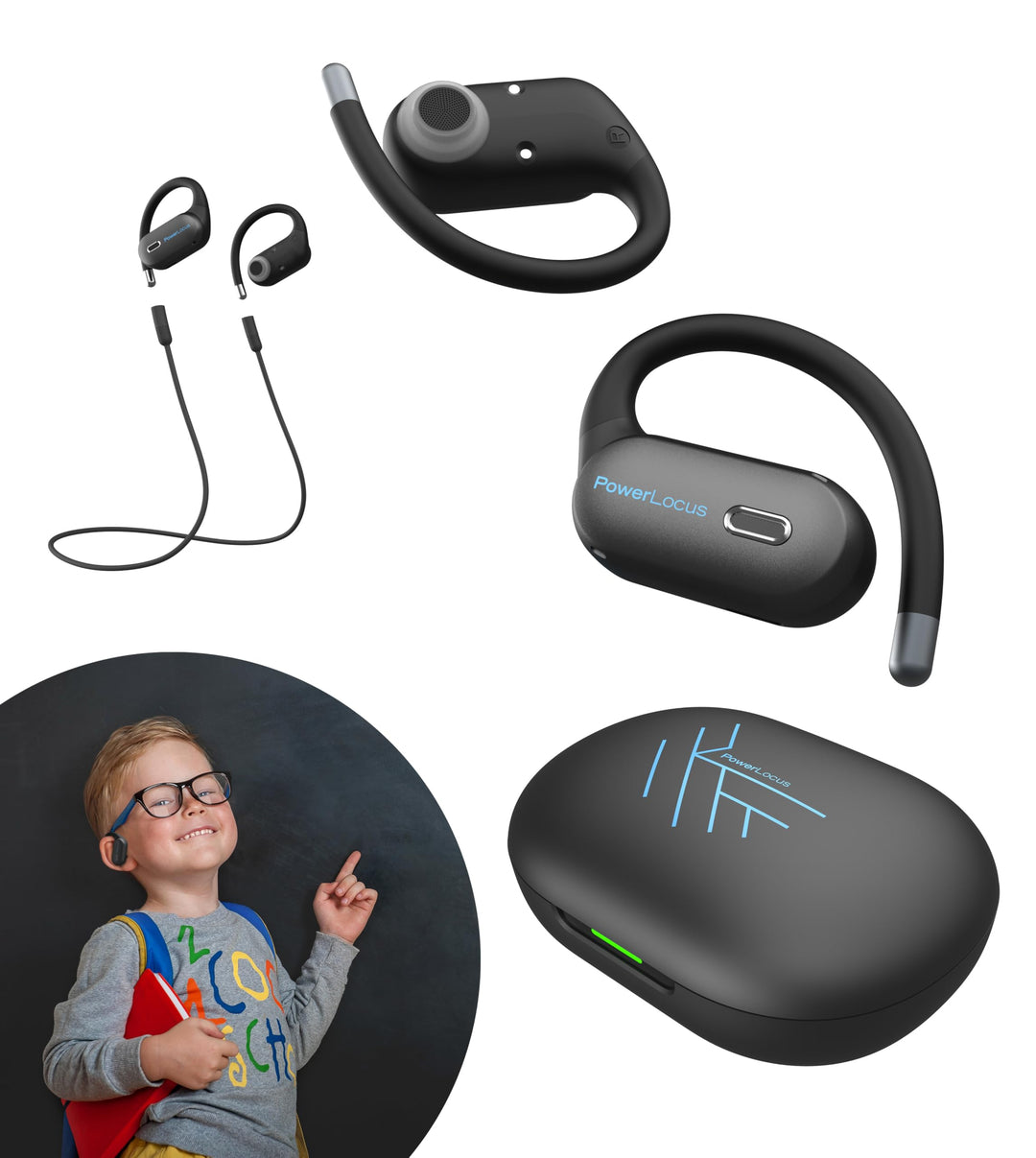 PowerLocus Jumpy Kabellose Bluetooth-Ohrhörer für Kinder