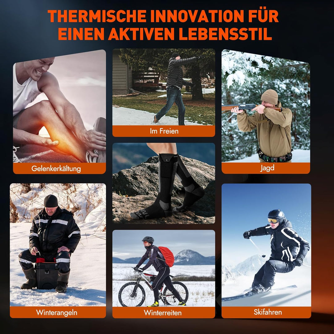 Beheizbare Socken, Beheizte Socken Damen Herren, die Lösung für Maximale Heizfläche im Jahr 2025 5V