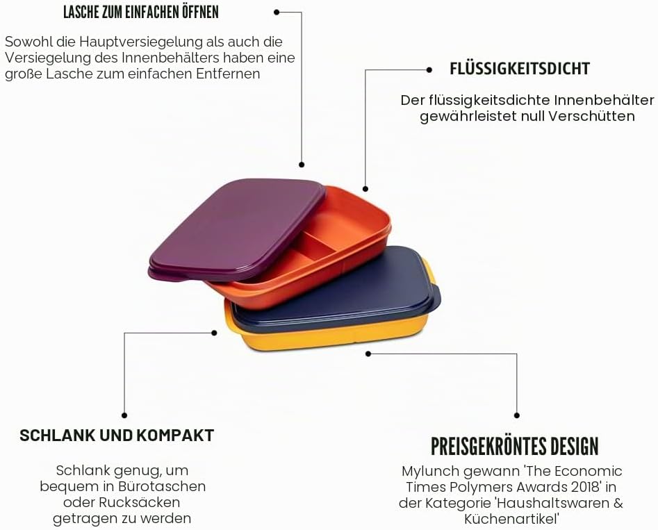 Tupperware Mylunch Liquid Tight Lunch Box 590ml 2pc