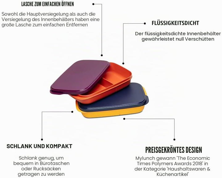 Tupperware Mylunch Liquid Tight Lunch Box 590ml 2pc
